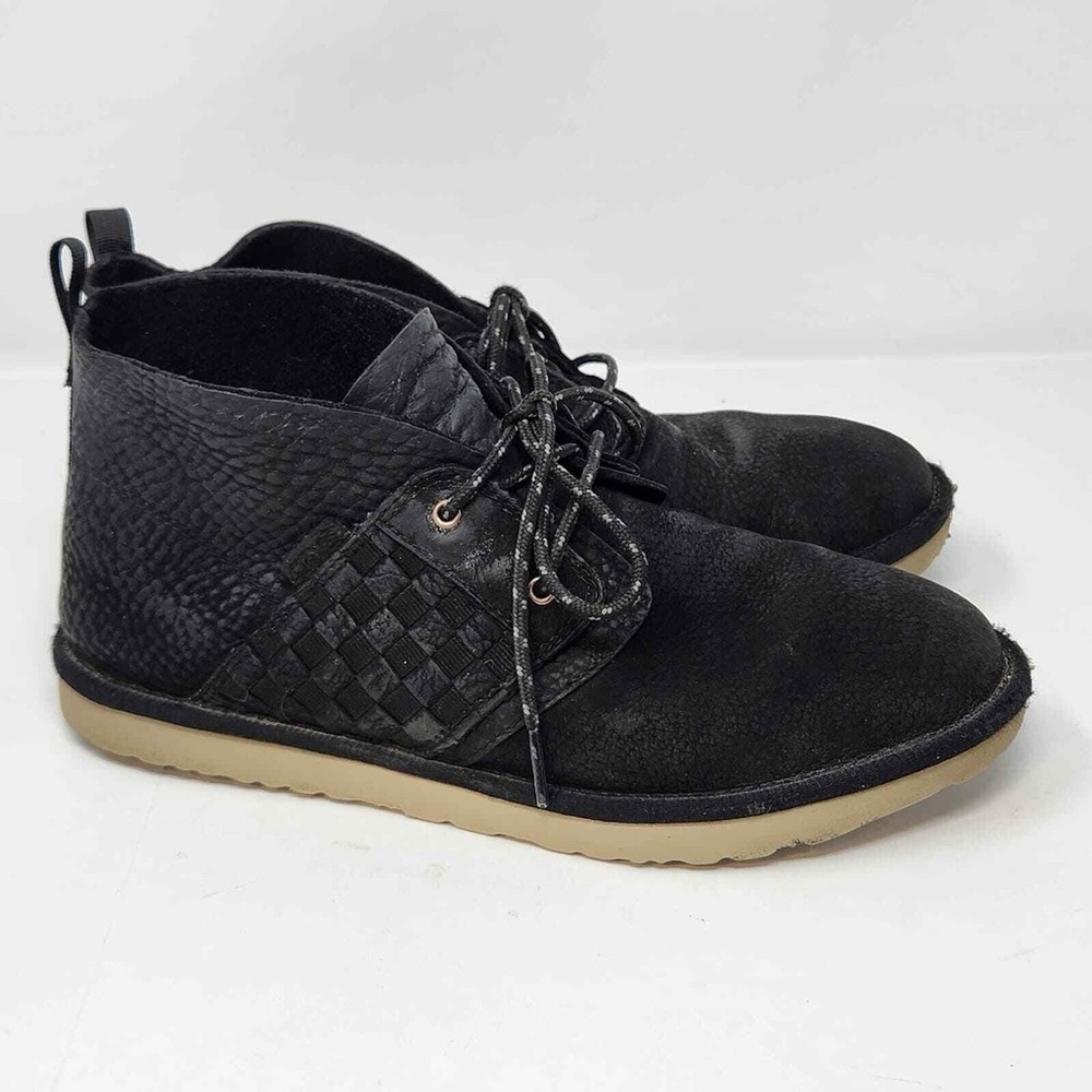 Teva Coromar Black and Tan Chukka Boots with Sleek Design Checker Board Leather